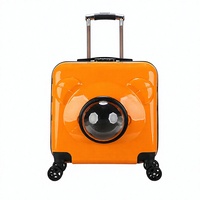 Valise de transport pour animaux de compagnie avec poignée télescopique, roues silencieuses à 360°, fenêtre dôme, couvercle en maille/acrylique zippé, 5 couleurs, pour voyage