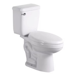 Inodoro de dos piezas Bath 2061 con sifón de cerámica y botón de descarga superior para apartamentos pequeños - Product Image 5