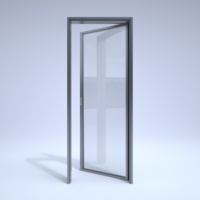 Puerta Abatible de Aluminio y Vidrio para Interiores de Viviendas, Estilo Moderno y Minimalista, de Una Sola Hoja, Hermética y de Alta Transmitancia