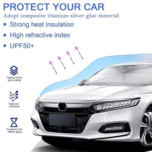 Universal Foldable Car Windshield Sunshade Umbrella Blocks UV Visor Cool Front <b>Window</b> <b>Shade</b> Customized Titanium Silver - Product Image 4