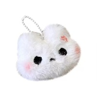 Porte-clés mignon et moelleux en forme de chat pleurant, pendentif en peluche douce pour sac à dos et sac à main
