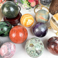 Vente en gros de cristaux naturels de guérison, sphère de quartz rouge poli à la main pour décoration Fengshui