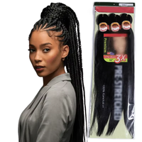 Vente en gros Tresse facile style Afro Yaki 3X pré-étirée 26 pouces extensions de cheveux synthétiques pour femmes noires à tresser au crochet