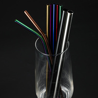 Pailles réutilisables en acier inoxydable 18/8 écologiques, ensemble avec brosse de nettoyage, logo personnalisé, options multicolores, pour bar et usage domestique