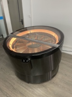 CE Hasgen 12pan Commercial Italian -18 -20 ° Vitrine de présentation rotative italienne pour crème glacée et gelato, modèle C Curve