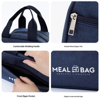 Sac isotherme portable pour repas de bureau en tissu Oxford avec doublure en coton et feuille d'aluminium, isolation renforcée chaud/froid