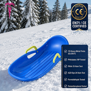 Toboggan d'été en plastique à dossier haut pour deux personnes, sans neige, pour la plage, le désert, l'herbe, capacité 120 kg, robuste, en HDPE, jouet d'extérieur - Product Image 4