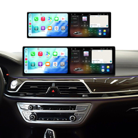 MOOKAKA Radio double écran 9,1 pouces pour BMW Série 7 2016-2018, CarPlay sans fil, lecteur vidéo, 4G Android 14, navigation GPS, Wifi