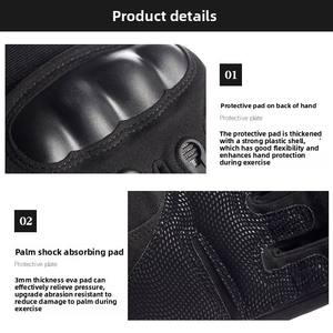 <span class=keywords><strong>Guanti</strong></span> <span class=keywords><strong>tattici</strong></span> mezze dita da uomo per sport all'aria aperta antiscivolo resistente all'usura allenamento Fitness combattimento alpinistico - Product Image 2