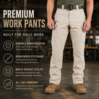 Pantalon de travail tactique multi-poches, coutures renforcées, pantalon cargo fonctionnel, broderie de logo personnalisée, uniforme du personnel
