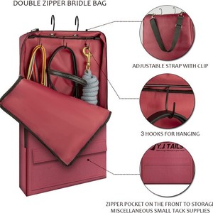 Sac de rangement pour équitation avec fermeture éclair, poche utilitaire en tissu Oxford pour rênes et équipement d'entraînement - Product Image 3