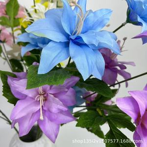 Fleurs artificielles Qiye, lys en soie à 5 têtes, branche haute pour décoration de mariage, maison et jardin - Product Image 1