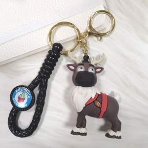 Porte-clés en PVC souple de dessin animé Princesse Frozen, décoration pour sac ou clé de voiture, dragonne en plastique, collection de porte-clés - Product Image 3