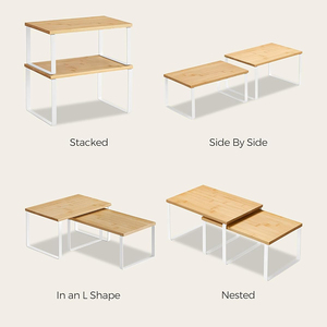 Estante organizador para armario de cocina, Juego de 2 estantes de mostrador apilables, estante de almacenamiento para organizadores de especias - Product Image 5