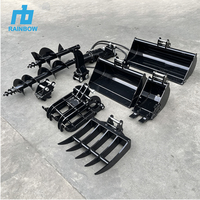 Rainbow RB Mini Excavator Paket Aksesori Lengkap Earth Auger Ditching Bucket Root Rake Quick Coupler-Garansi 1 Tahun 2.5 Ton