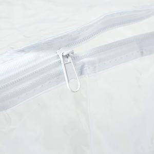 Sac de rangement pour vêtements en PVC transparent avec fermeture éclair, organisateur portable, sac de rangement pour literie, sac de voyage pour couette, sac de rangement pliable personnalisé - Product Image 4
