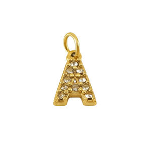 Ciondolo con Lettera Iniziale in Acciaio Inossidabile con Strass, Placcato <span class=keywords><strong>Oro</strong></span> 18K, Charm Trendy Fai-da-Te, Regalo - Product Image 5