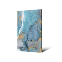 Décoration murale moderne, bleu or, art abstrait contemporain, impression numérique HD sur toile pour articles décoratifs