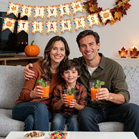 Bannière de remerciement - Bannières décoratives pour Thanksgiving, guirlande de feuilles d'érable et de citrouilles d'automne pour les fournitures de Thanksgiving