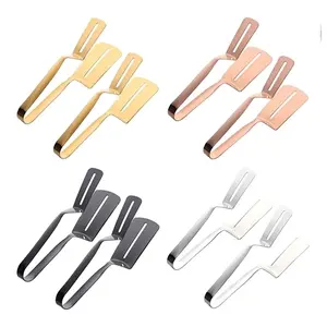 304 Stainless Steel Fish Flipping & Frying Spatula Household Kitchen Gadget with Barbecue Clip Thickened Steak Tongs