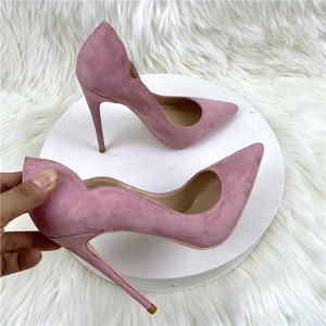 Wholesale Customized Colors Suede 12CM 8CM <b>Pointed</b> <b>Toe</b> Stiletto Ladies High Heels - Product Image 2