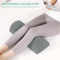 Coussin de repos pour les jambes en lin et mousse à mémoire de forme, demi-lune, pour le soutien des genoux, des lombaires et des chevilles, confort des pieds, pour le sommeil et la relaxation