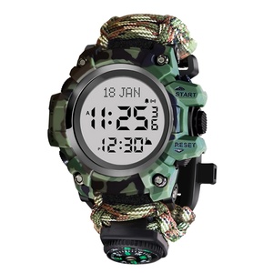 Montre de prière islamique pour hommes, montre Azan, boussole Qibla, montre-bracelet numérique, lumineuse, étanche, montre de survie en plein air - Product Image 1