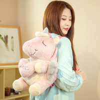 Sac à dos enfant licorne Kawaii personnalisé 2025 le plus vendu, en peluche de haute qualité avec doublure en maille, jouets en peluche animaux en peluche