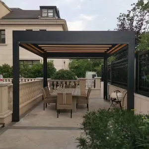 OEM/ODM Luxus moderne wasserdichte Lamellen dach Outdoor Aluminium Pergola Metall Garten Bio klimatisch