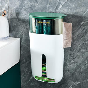 工厂定制超大<span class=keywords><strong>2</strong></span>合1塑料食品袋支架分配器壁挂支架 - Product Image 3