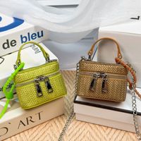 Sac de maquillage mini bandoulière de luxe en cuir, pochette élégante pour écouteurs avec double fermeture éclair, porte-clés et breloques pour sac, boîte mystère