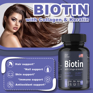 DUOZI Graunt Biotina con Colágeno y Queratina 15000mcg Complejo de Belleza 60 Cápsulas para Cabello, Piel y Uñas - Product Image 4