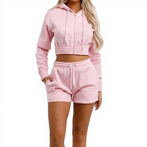 Conjunto de Pantalones Cortos de Dos Piezas para Mujer, Talla Grande, de Felpa, de Spandex/Poliéster, de Alta Calidad, 2026 - Product Image 1