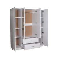 Meubles sur mesure Armoire en bois à quatre portes avec tiroir Armoire pour bébé à domicile Armoire en plastique Style populaire Armoires de luxe