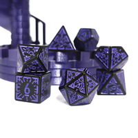 Ensemble de dés polyédriques multi-faces en acrylique violet de haute qualité 7 pièces pour les jeux de donjons et de dragons du MDN produit d'usine personnalisé
