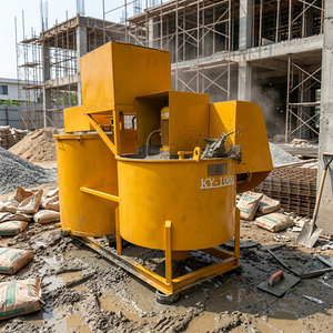 Mezcladora de concreto de doble motor con sistema de suministro y almacenamiento de mortero para la preparación de mortero en ingeniería de construcción - Product Image 3