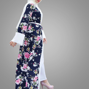 Le donne musulmane vestono lungo 2022 Cardigan musulmano floreale di moda per le donne <span class=keywords><strong>abbigliamento</strong></span> islamico all'ingrosso <span class=keywords><strong>Online</strong></span> - Product Image 2