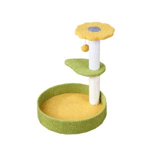 Felice gatto giocattoli interattivi fiore albero gatto all'ingrosso legno gratta e vinci - Product Image 3