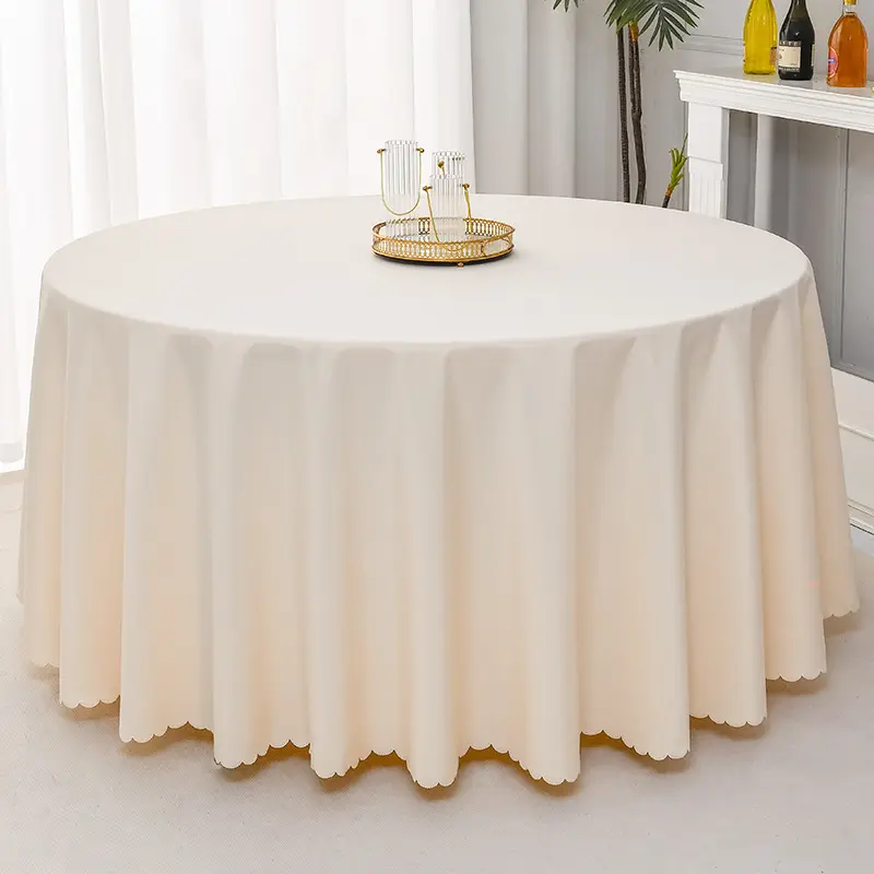 Aangepaste Witte Tafelkleden Luxe Bruiloftsevenementen Banket Rechthoek Nappe De Tafelkleed Logo Ronde Omslag Linnen Voor Hotels Feest