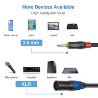 Ses kablosu 3.5MM TRS erkek Jack Stereo fiş çift 3 Pin XLR erkek Stereo ses Y Splitter kablo kordonu