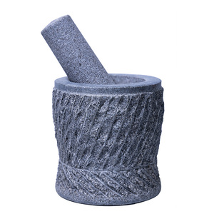 Stone Mortar And Pestle Hand Carved Garlic Pounder Herb Grinder Manual Kitchen Tool Durable Shandong Made - Product Image 2