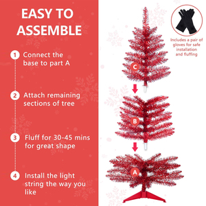 Entrega Rápida, Árbol de Navidad Artificial de 4 Pies para Interiores, Árbol de Navidad Artificial con Bisagras para el Hogar y la Oficina - Product Image 4