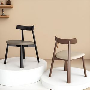 <span class=keywords><strong>Chaise</strong></span> de salle à manger sans accoudoirs en bois massif nordique, rembourrée, style moderne, luxe léger, dossier simple, pour hôtel et maison - Product Image 2