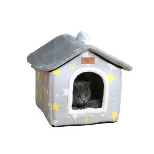 Fabricante Atacado Dog House Indoor Warm Kennel Pet Cave Ninho Coelho Ninho Lavável Removível Mat Cozy Sleeping Bed