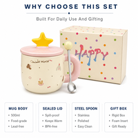 Tasse à petit-déjeuner personnalisable avec couvercle étoilé pour cadeau d'anniversaire de fille, réduction sur les achats en gros, exportation en carton, impression personnalisée