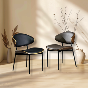 Silla Lu para Comedor, Hotel, Moderna, Curva, con Acabado en Pintura Horneada y Cuero - Product Image 6