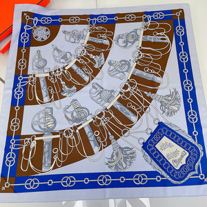 फैशन टवील पॉलिएस्टर हार्स मुद्रित 90*90cm वसंत गर्मियों में शरद ऋतु महिलाओं वर्ग दुपट्टा - Product Image 2