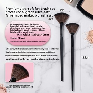 Pinceau surligneur en bois avec poils en fibres pour le visage, outil de maquillage pour le contour et l'illumination, idéal pour les salons de beauté - Product Image 3