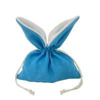 Sac fourre-tout en lin avec cordon de serrage, motif lapin de Pâques