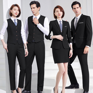 Uniformes BankWork de oficina para mujer, profesión <span class=keywords><strong>docente</strong></span>, caballero, Color sólido, personalizar, vestido de banco, abrigo, traje de manga larga - Product Image 6